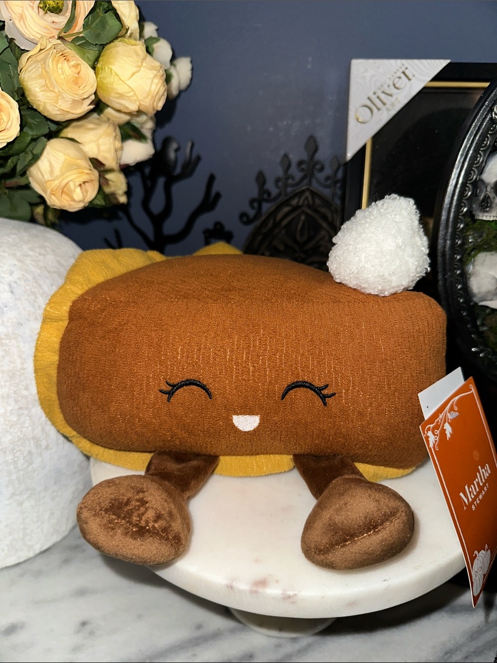Martha Stewart Pumpkin Pie plush sitter Decorative mini Pillow